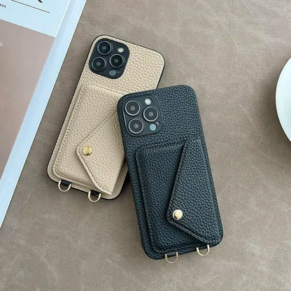 Strapo™ – Das Leder Kartenetui mit Umhängeband für dein iPhone