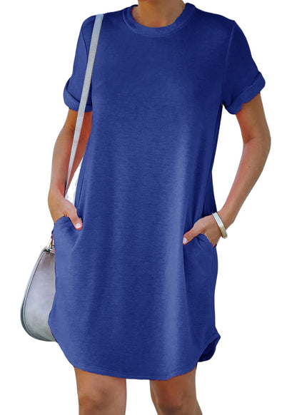 lisa™ | Lässiges T-Shirt-Kleid mit kurzen Ärmeln und Taschen