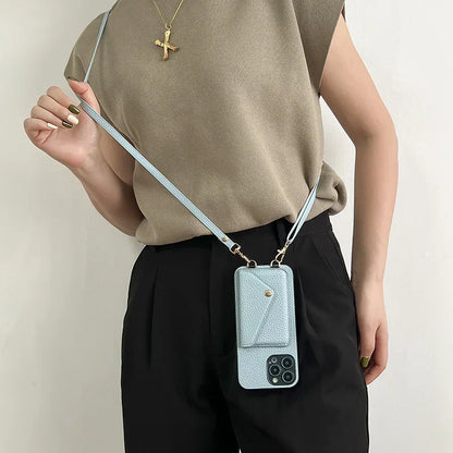 Strapo™ – Das Leder Kartenetui mit Umhängeband für dein iPhone