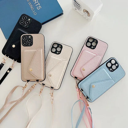 Strapo™ – Das Leder Kartenetui mit Umhängeband für dein iPhone