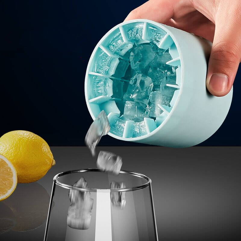 Tragbarer Silikon-Eiswürfelbereiter mit Deckel