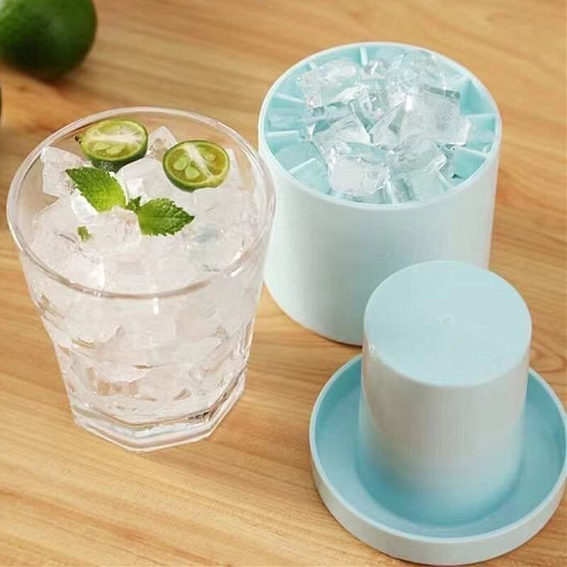 Tragbarer Silikon-Eiswürfelbereiter mit Deckel