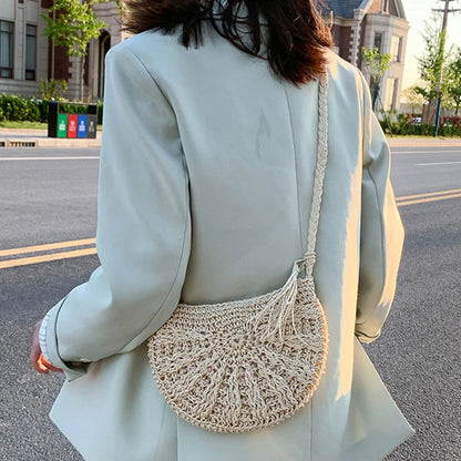 Kesia™ | Boho Halbmond Tasche gewebt