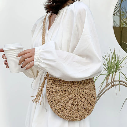 Kesia™ | Boho Halbmond Tasche gewebt