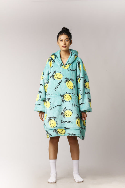 Citrus Lemon™ Ultra-Soft Sherpa Hooded Blanket