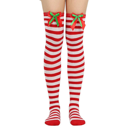 FestiveSocks™ – Knee Highs with Bows | Holiday Collection