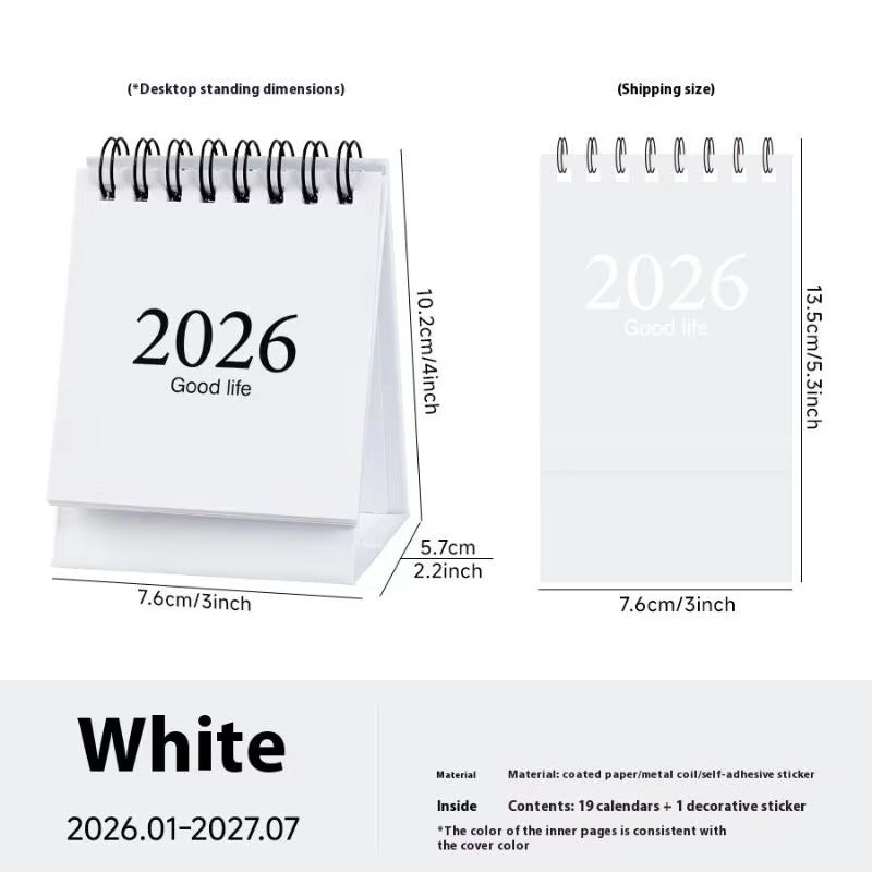 2026 Mini Tischkalender | Morandi Farbiger Stehkalender