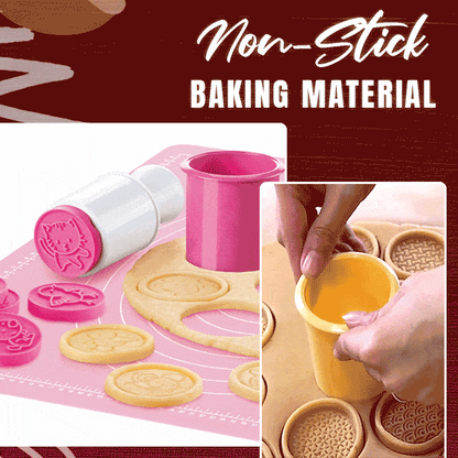 CookieArt™ - Antihaft Backstempel- und Ausstecherset für lustiges Backen