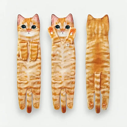 CozyNest™ - Weiches Baumwollhandtuch mit Katzenmotiv