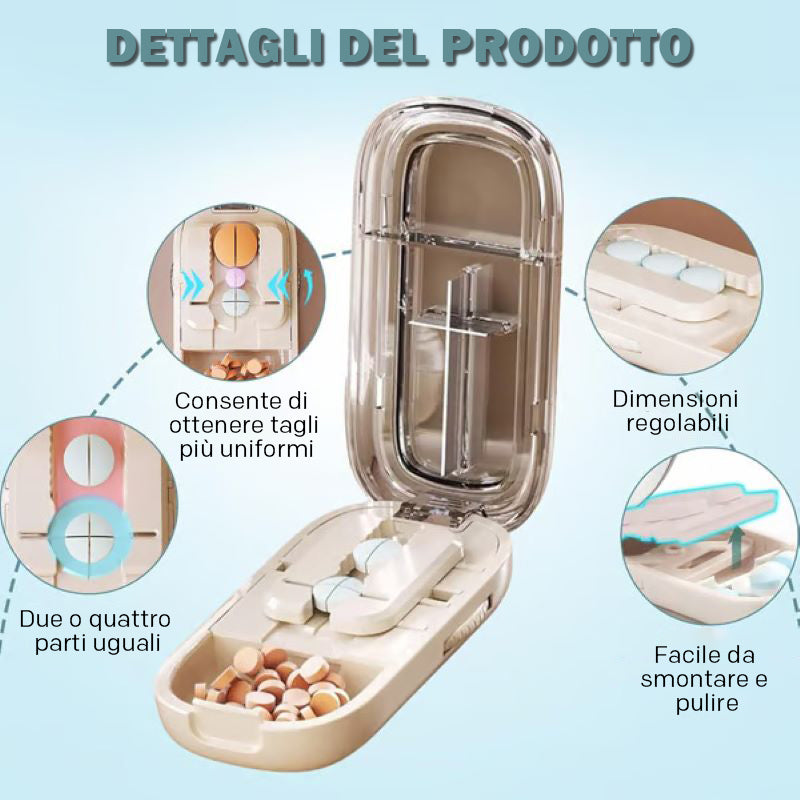 Kompakter sicherer Pillenteiler für einfache Medikamentenverwaltung