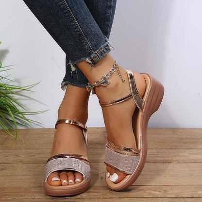 WedgeWonders™ | Damen Keilsandalen mit offener Spitze
