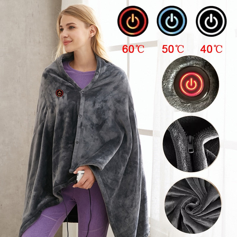 Gemütlicher beheizter Winterdecke-Schal für kaltes Wetter