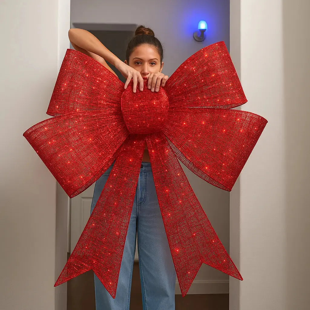 HolidayGlow™ - XXL beleuchtete Weihnachts-Schleifendekoration