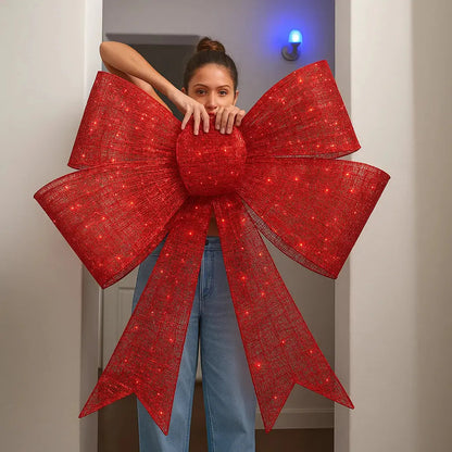 HolidayGlow™ - XXL beleuchtete Weihnachts-Schleifendekoration