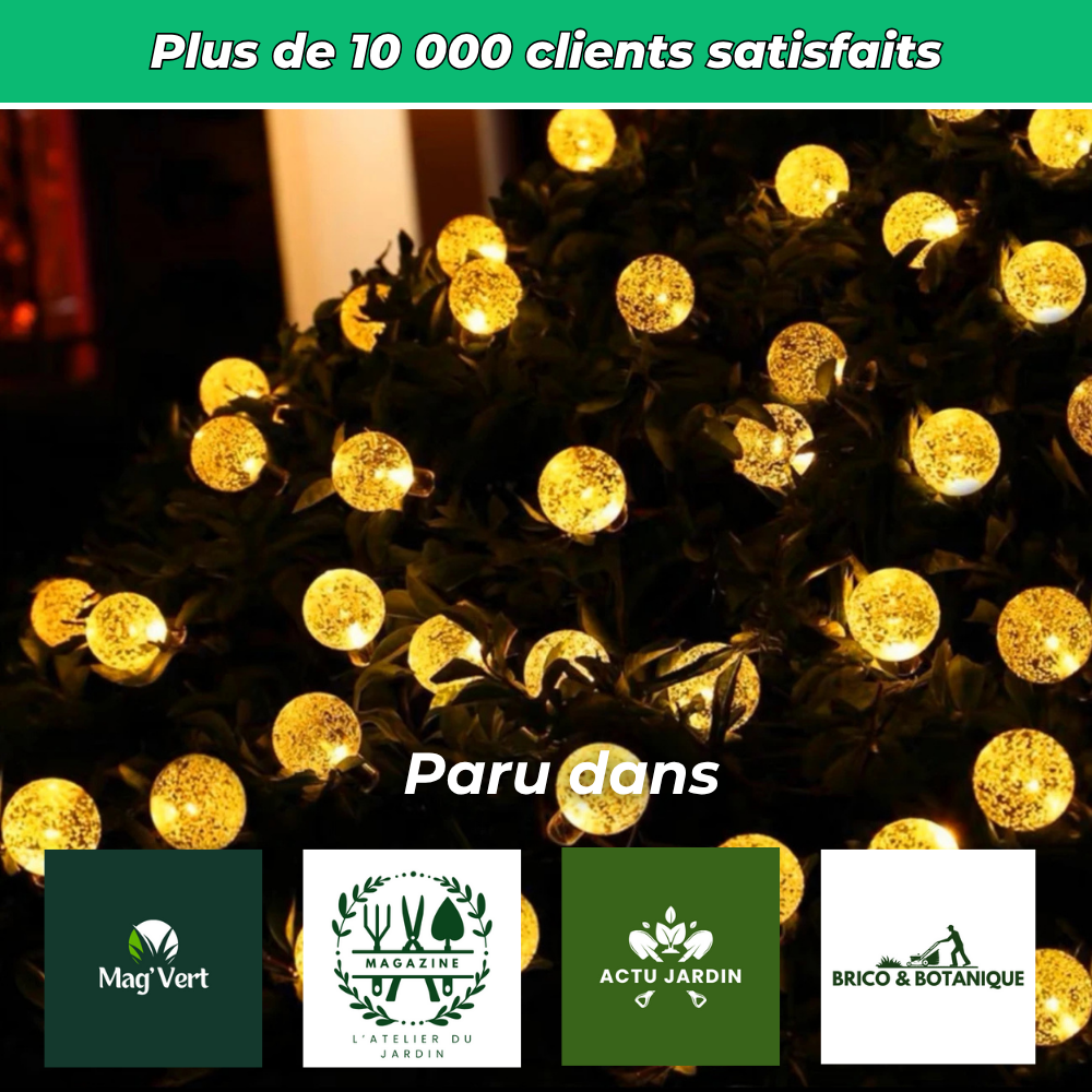 LumiGlow™ Kristall-Solarlichterkette für magische Außenbeleuchtung