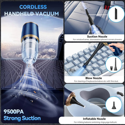 Tragbarer kabelloser Mini-Staubsauger und Luftgebläse für Auto und Zuhause