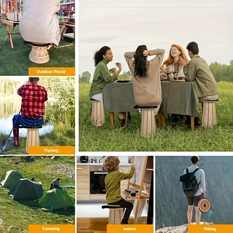 FoldAway™ - 12-fach verstellbarer Klapphocker mit gepolsterter Sitzfläche