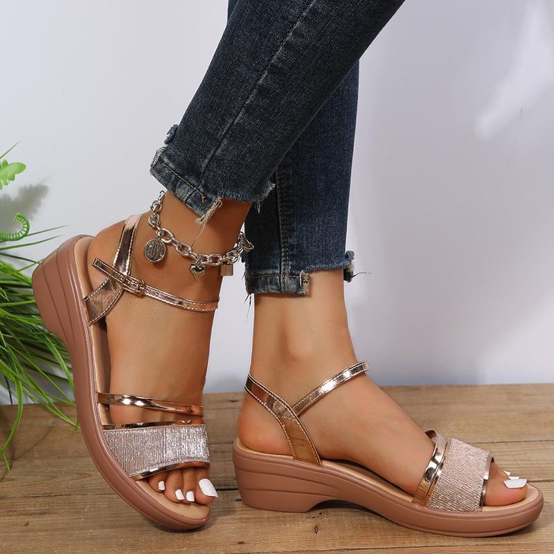 WedgeWonders™ | Damen Keilsandalen mit offener Spitze