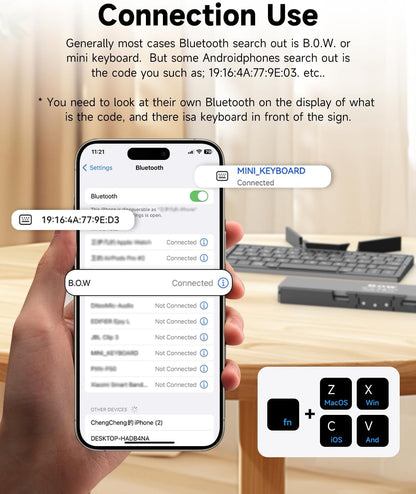TechEase™ - Tragbare, faltbare Bluetooth-Tastatur mit Ständer