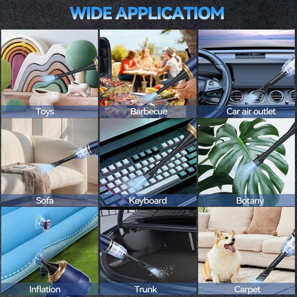 Tragbarer kabelloser Mini-Staubsauger und Luftgebläse für Auto und Zuhause