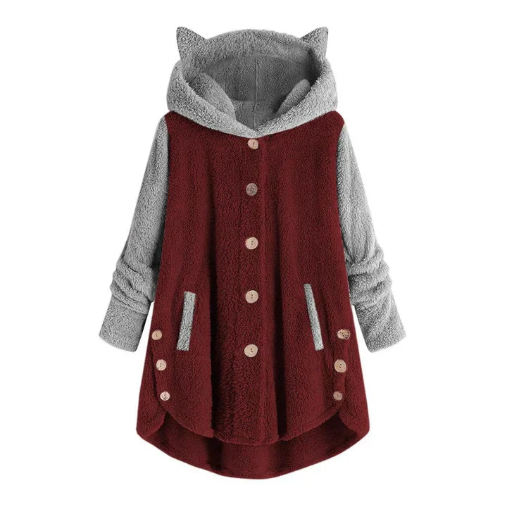 50% Rabatt | Tilly™ - Kapuzenpulli mit Knopfleiste und Ohren [Letzter Tag Rabatt]
