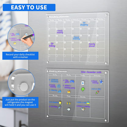 Planiva™ - Klarer Acryl-Kühlschrankorganizer & Wöchentlicher Essensplaner