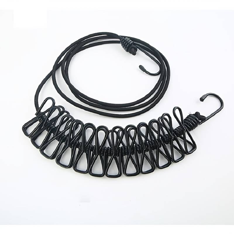 Tragbare Wäscheleine mit Klammern für Camping und Outdoor-Einsatz