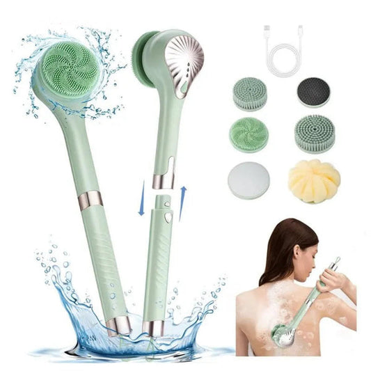 GlowEase™ Wiederaufladbare Elektrische Badbürste mit langem Griff
