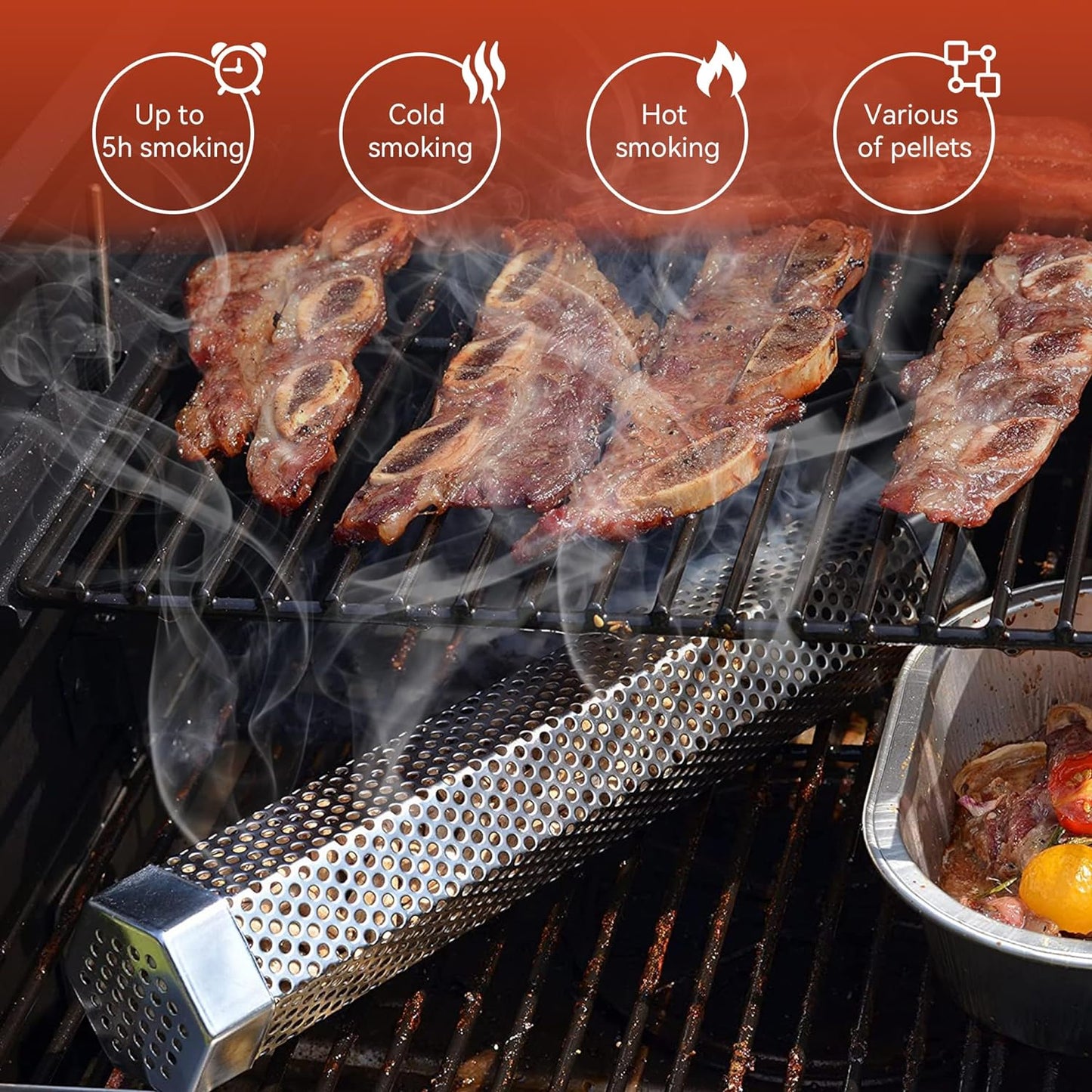 SmokeMaster™ - Edelstahl Pellet-Grillbox für rauchigen BBQ-Geschmack