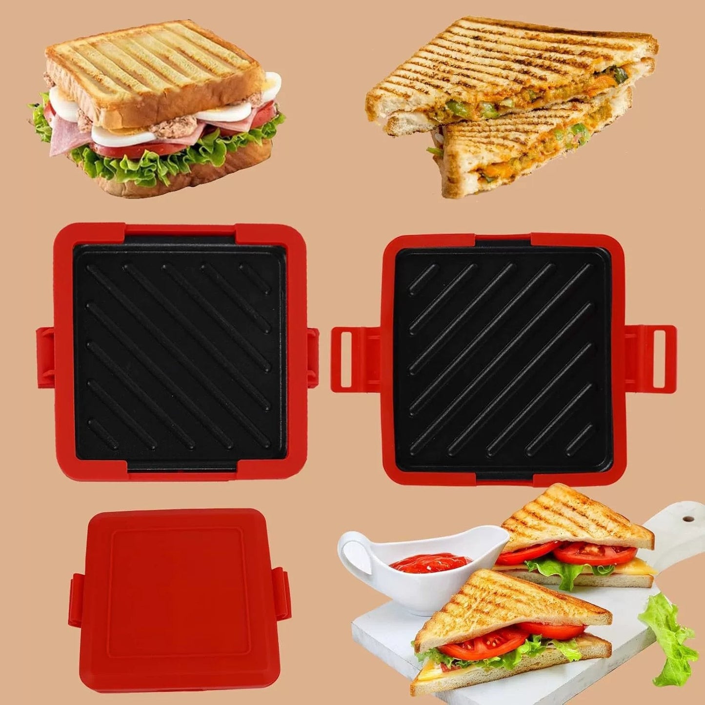 Kompakter Mikrowellen-Toastie-Sandwichmaker für schnelle Snacks