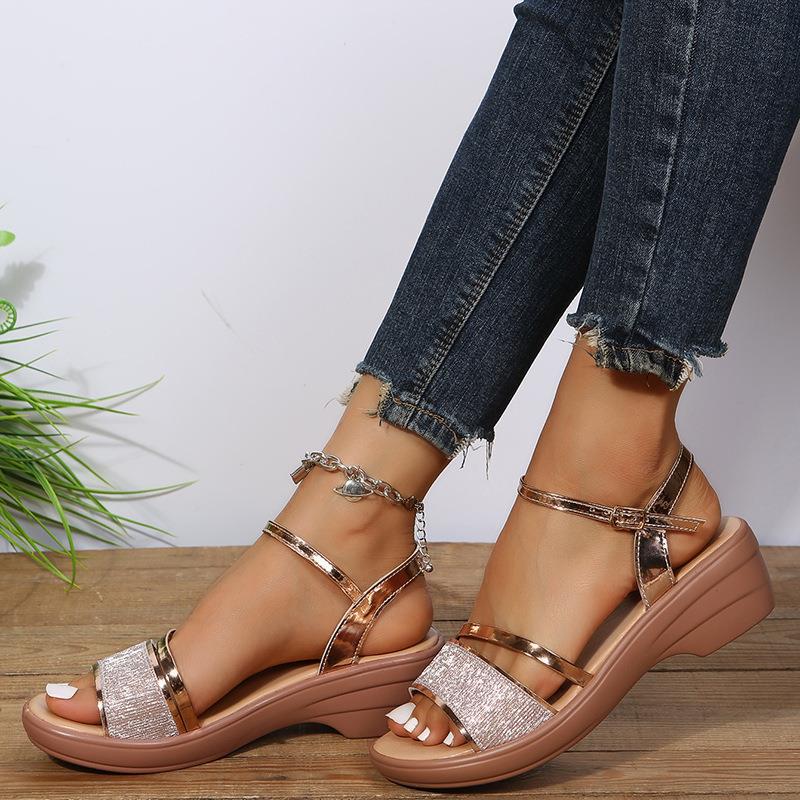 WedgeWonders™ | Damen Keilsandalen mit offener Spitze