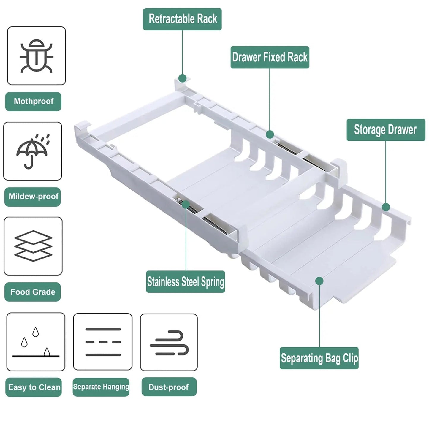 FreshRack™ - Verstellbarer Kühlschrank-Aufbewahrungsorganisator