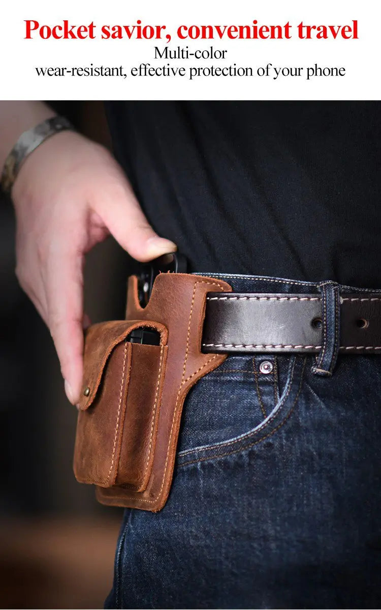 VersaBag™ | Multifunktionale Handy-Gürteltasche aus Leder
