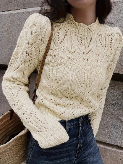 50% Rabatt | Dreilea™ - Luxuriöser Strickpullover mit Spitzendetail [Letzter Tag Rabatt]