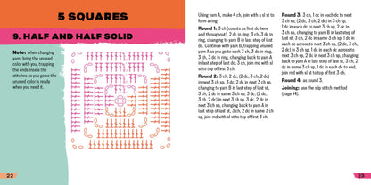 Bunte Granny Square Häkelkarten Design Set