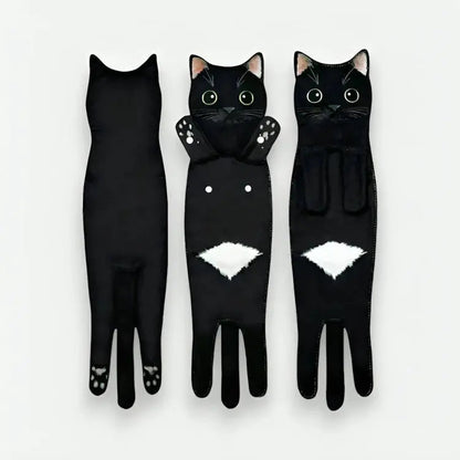 CozyNest™ - Weiches Baumwollhandtuch mit Katzenmotiv