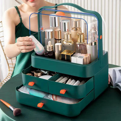 GlowNest™ Tragbarer Make-up Organizer mit Griff und Schubladen