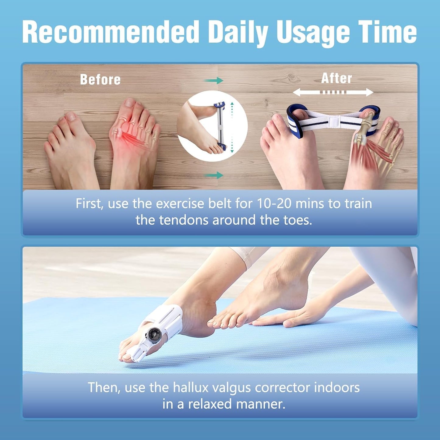 Komfortable große Zehe Richtungs-Schiene Manschette