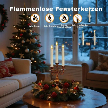GlowHaven™ - Set mit 6 LED-Fensterkerzen mit flackernder Flamme
