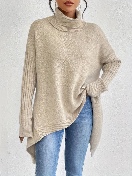Dreivona™ | Stylish turtleneck sweater with a dropped hem