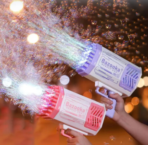 Außen-Bubble-Maschine mit bunter Licht-Raketenwerfer-Spielzeug