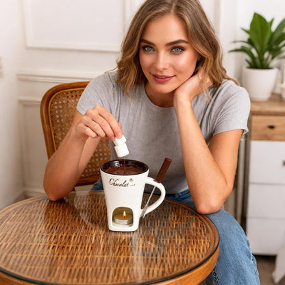 ChocoLuxe™ - Elegantes Schokoladen-Fondue-Becher-Set