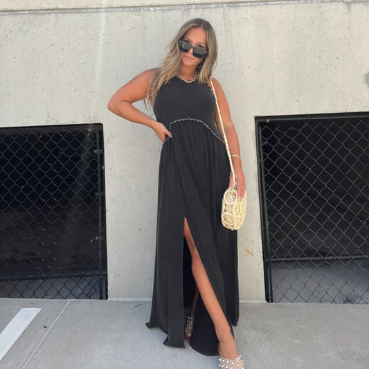 NovaStyle™ | Schlitz Lässig Einfach Lose Maxi Langes Kleid