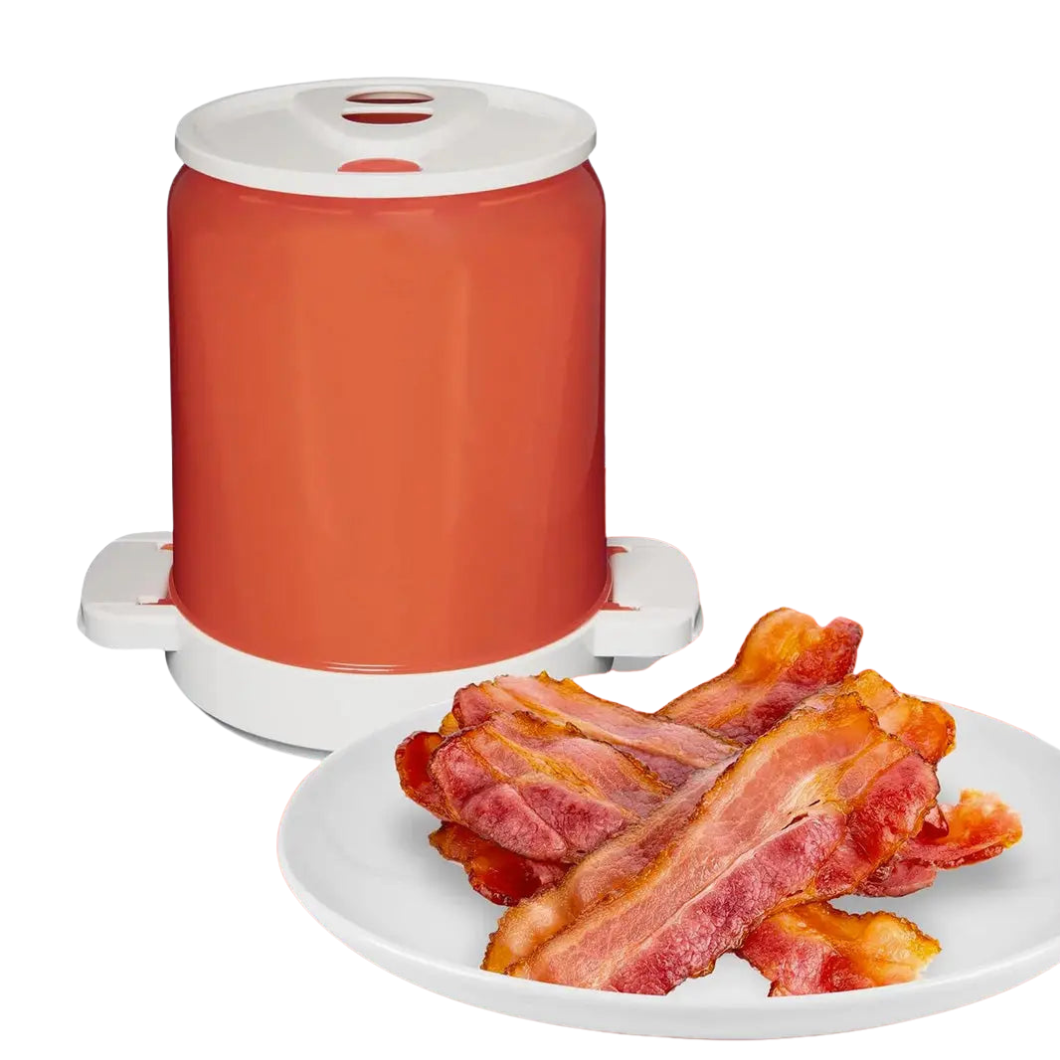 CrispEase™ - Mikrowellen-Speckkocher mit Spritzschutz & spülmaschinenfest