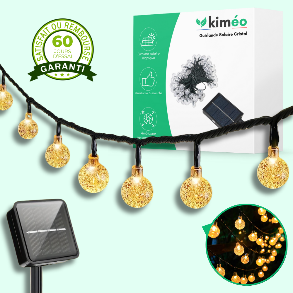 LumiGlow™ Kristall-Solarlichterkette für magische Außenbeleuchtung