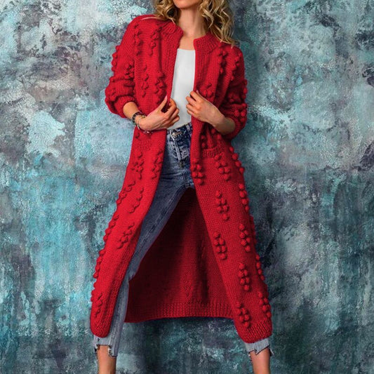 Silmere™ | Long wave-pattern sweater coat