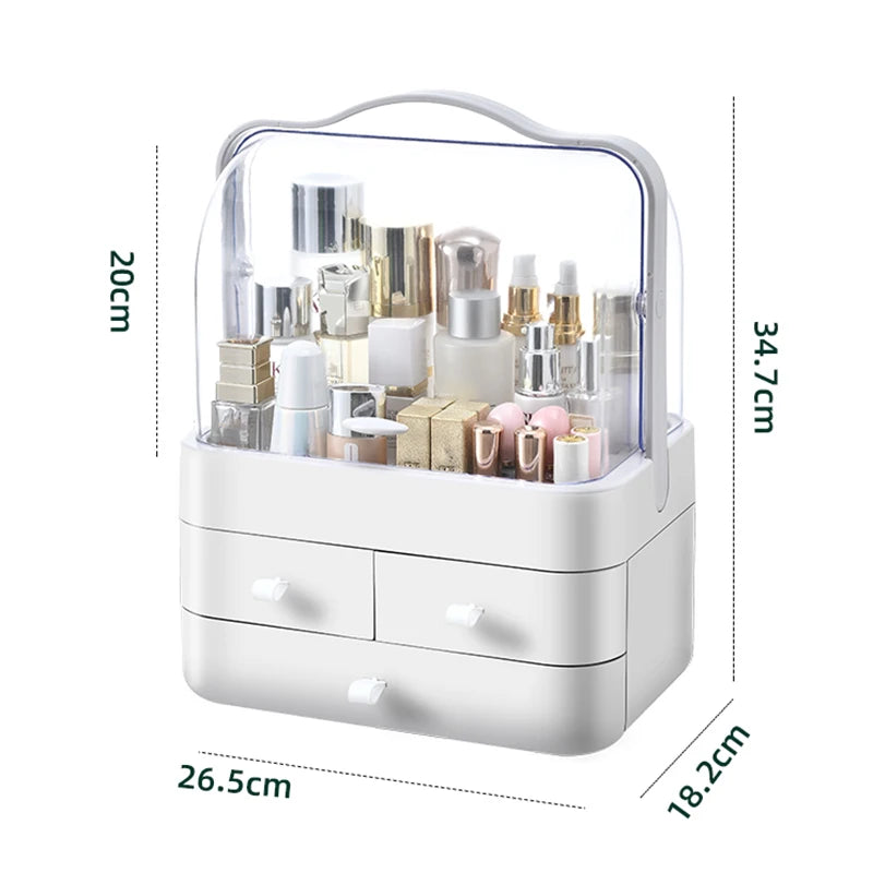 GlowNest™ Tragbarer Make-up Organizer mit Griff und Schubladen