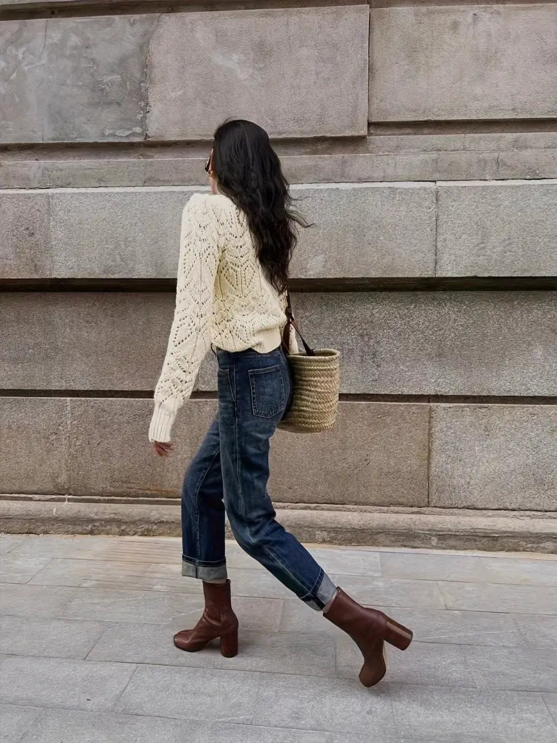50% Rabatt | Dreilea™ - Luxuriöser Strickpullover mit Spitzendetail [Letzter Tag Rabatt]