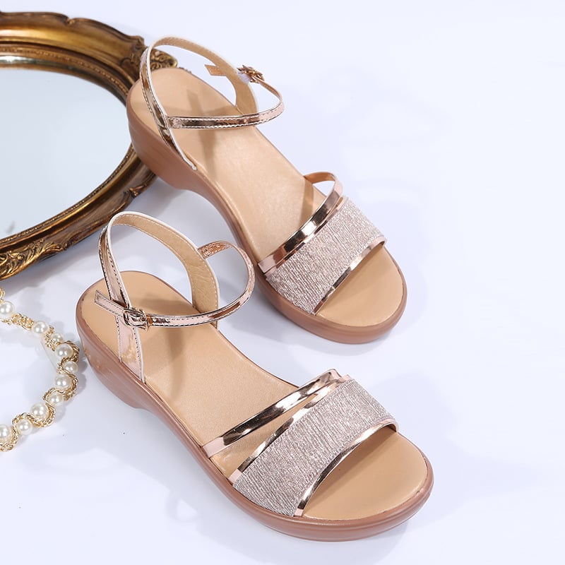 WedgeWonders™ | Damen Keilsandalen mit offener Spitze