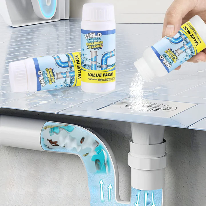 DrainFlow™ - Schnell wirkendes Abflussreinigungs-Pulver